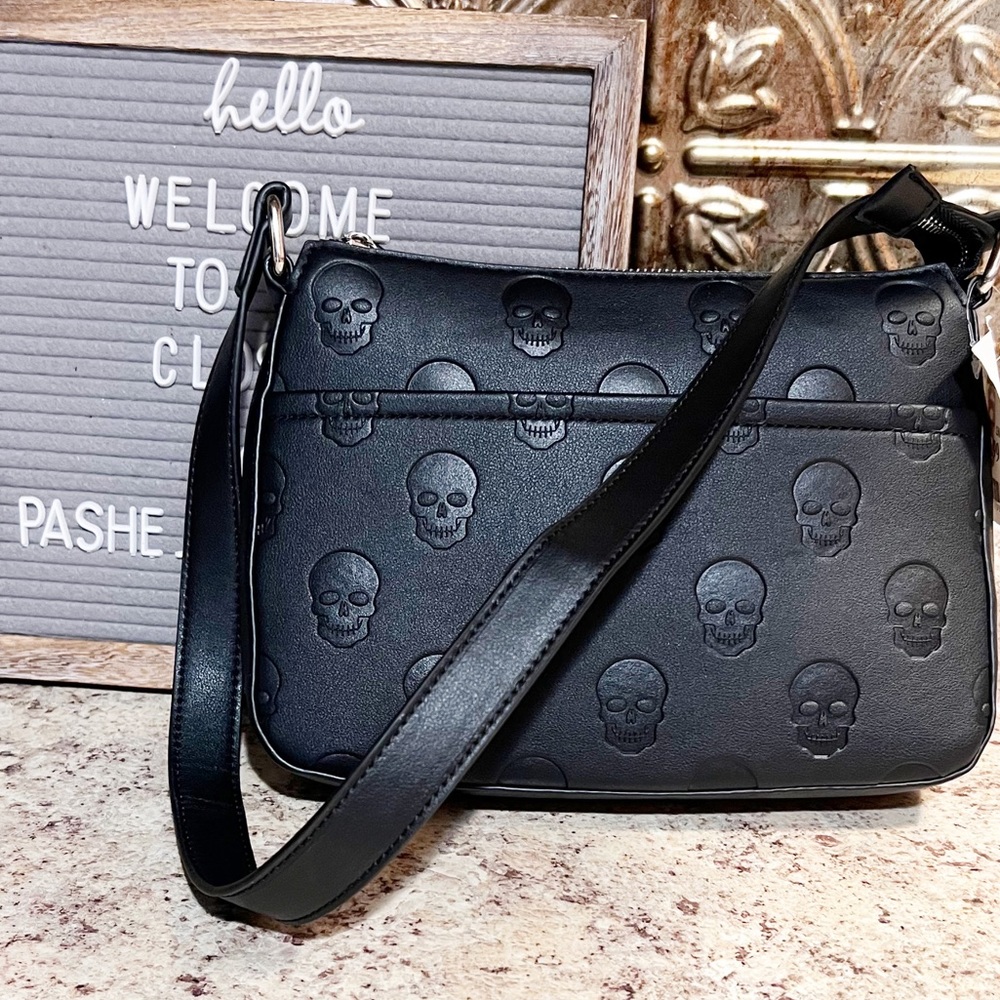 MAD ENGINE Viral TikTok Embossed Skull Bag NWT